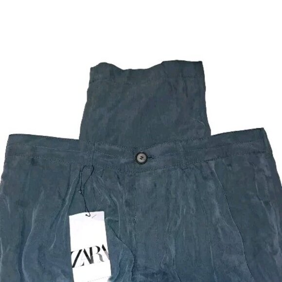 Zara Women's Large Gray Dress Pants 30x28 New Button Fly - Picture 2 of 9